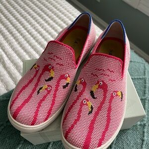 Rothy’s Kids Flamingo Print Pink Slip-On Sneakers